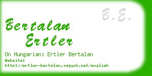 bertalan ertler business card